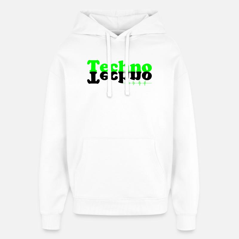 Techno kontiki - Sweat à capuche unisexe Stanley/Stella Oversized - blanc