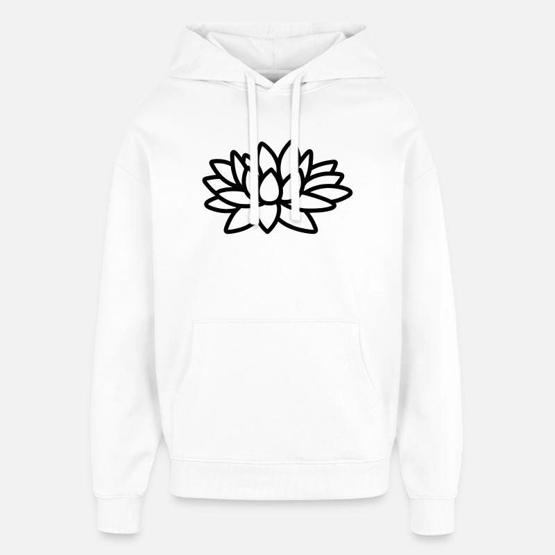 Fleur de lotus - Sweat à capuche unisexe Stanley/Stella Oversized - blanc