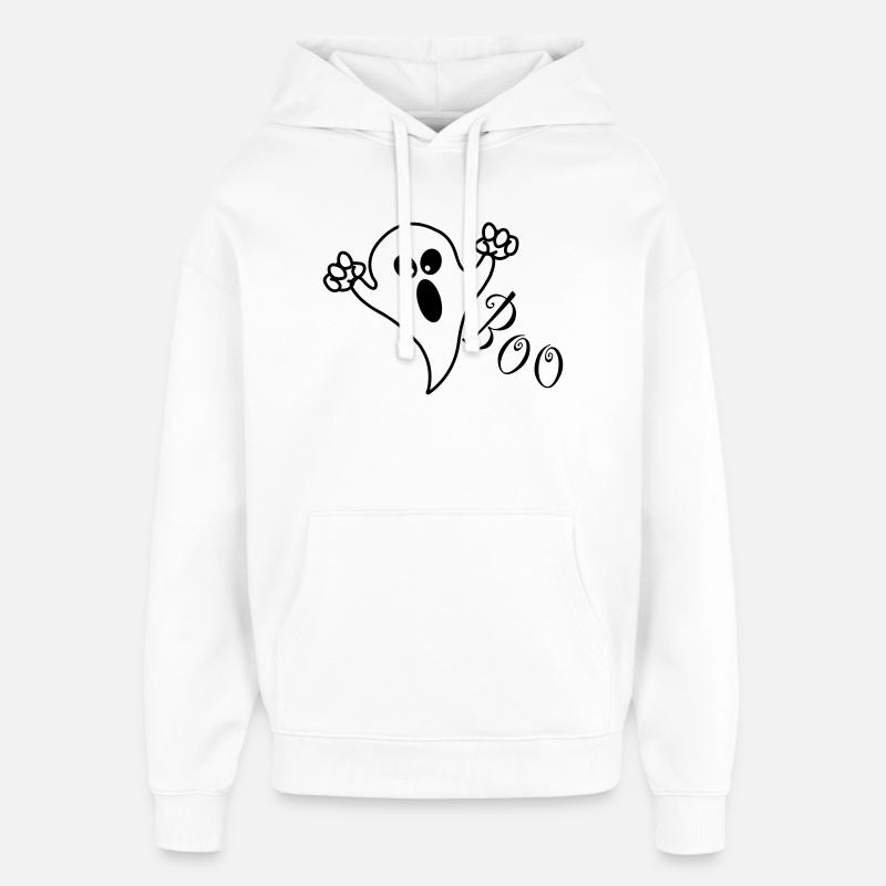 Fantôme d’Halloween - Sweat à capuche unisexe Stanley/Stella Oversized - blanc