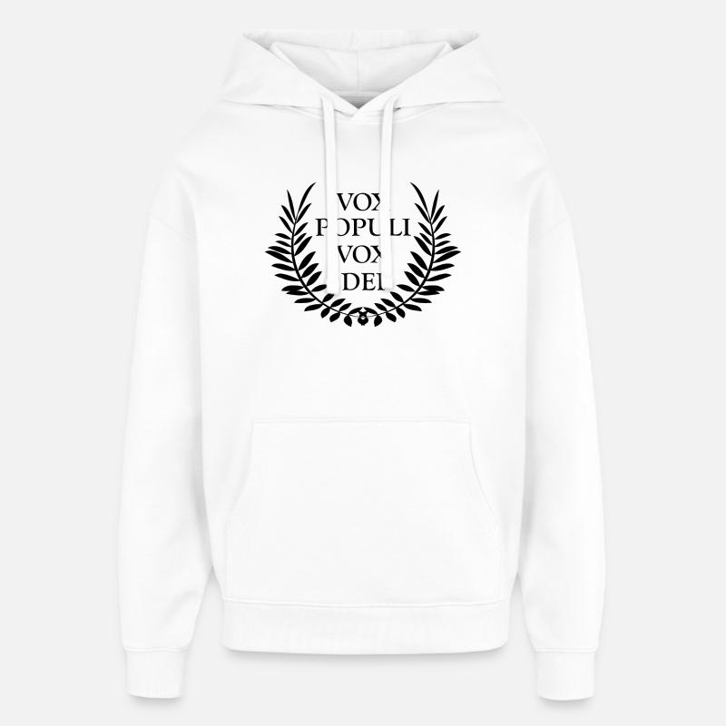 Expression latine Vox populi vox dei - Sweat à capuche unisexe Stanley/Stella Oversized - blanc