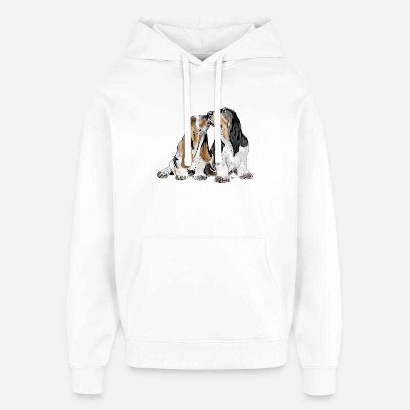 Basset - Sweat à capuche unisexe Stanley/Stella Oversized - blanc