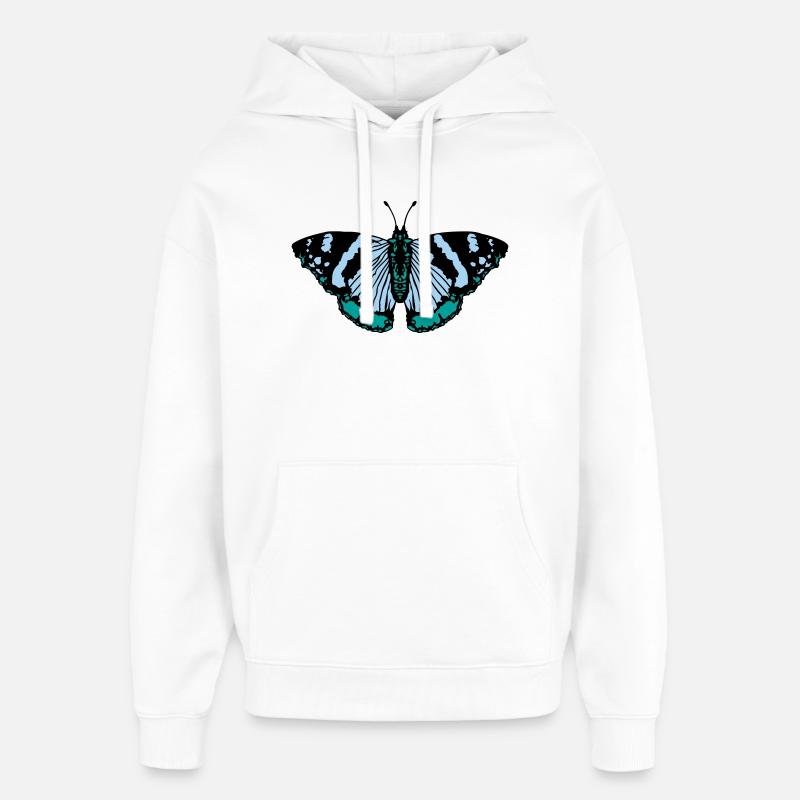 Papillon papillon - Sweat à capuche unisexe Stanley/Stella Oversized - blanc