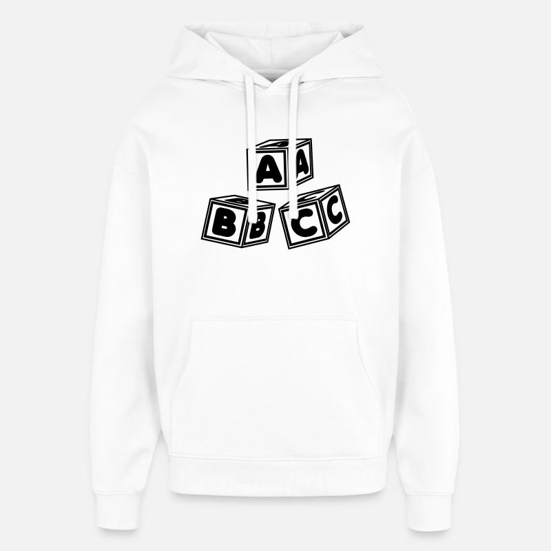 Blocs ABC - Sweat à capuche unisexe Stanley/Stella Oversized - blanc
