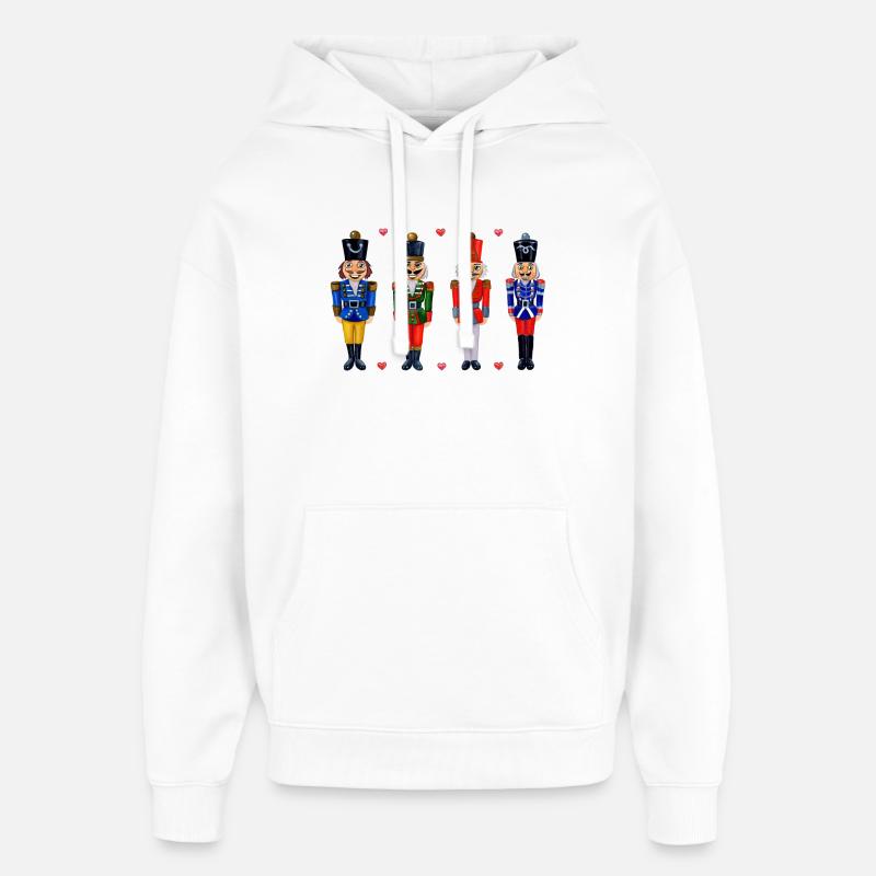 QUATRE CASSE-NOISETTES DRÔLES - Sweat à capuche unisexe Stanley/Stella Oversized - blanc
