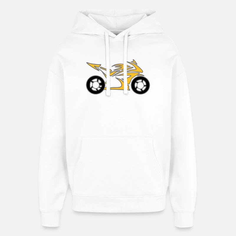 Moto Vélo Chopper Mobylette Roll - Sweat à capuche unisexe Stanley/Stella Oversized - blanc