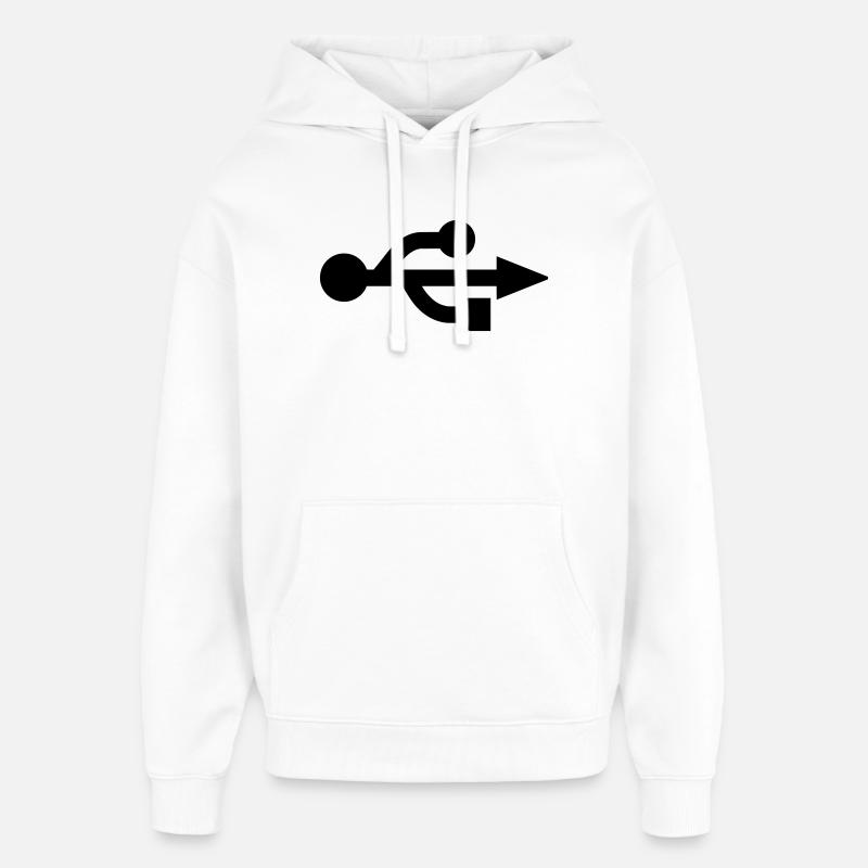 USB Logo - Nerd - Geek - Sweat à capuche unisexe Stanley/Stella Oversized - blanc