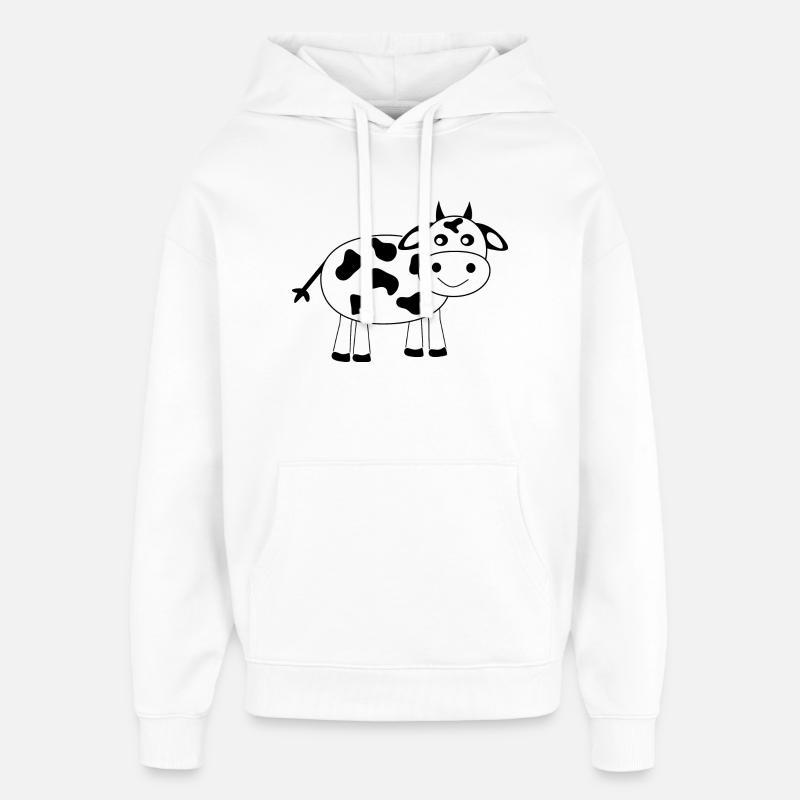 Kuh schwarz Comic - Oversized Unisex Hoodie von Stanley/Stella - Weiß