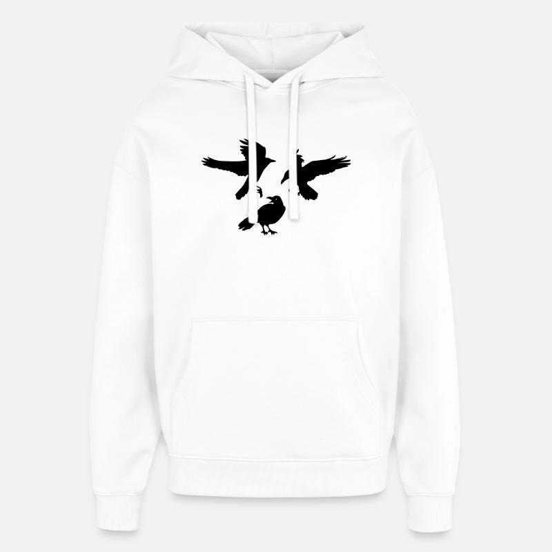 Trois corbeaux - Sweat à capuche unisexe Stanley/Stella Oversized - blanc