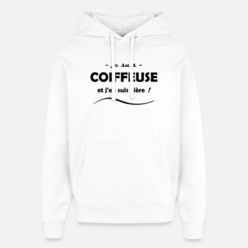 je suis coiffeuse - Sweat à capuche unisexe Stanley/Stella Oversized - blanc