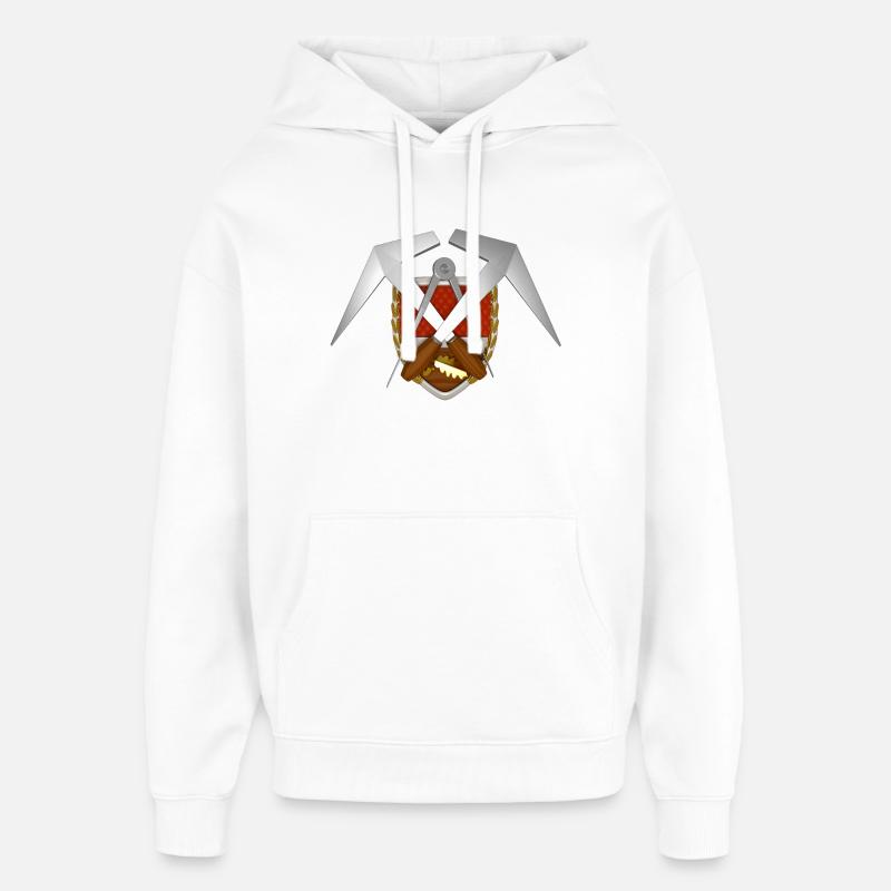 Emblème de toiture d’artisanat - Sweat à capuche unisexe Stanley/Stella Oversized - blanc