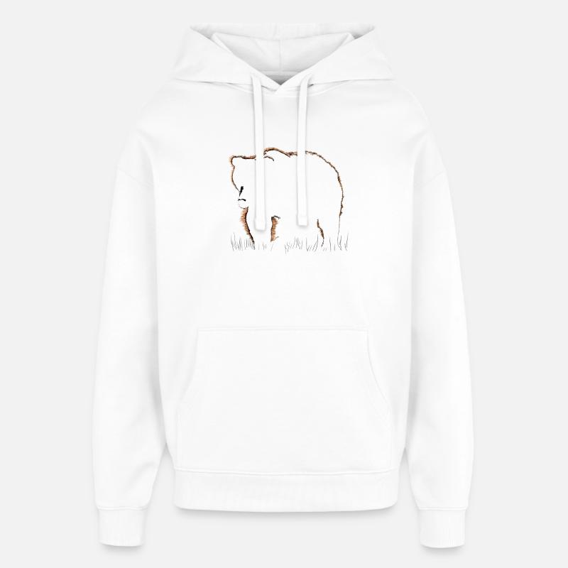 Ours - Sweat à capuche unisexe Stanley/Stella Oversized - blanc