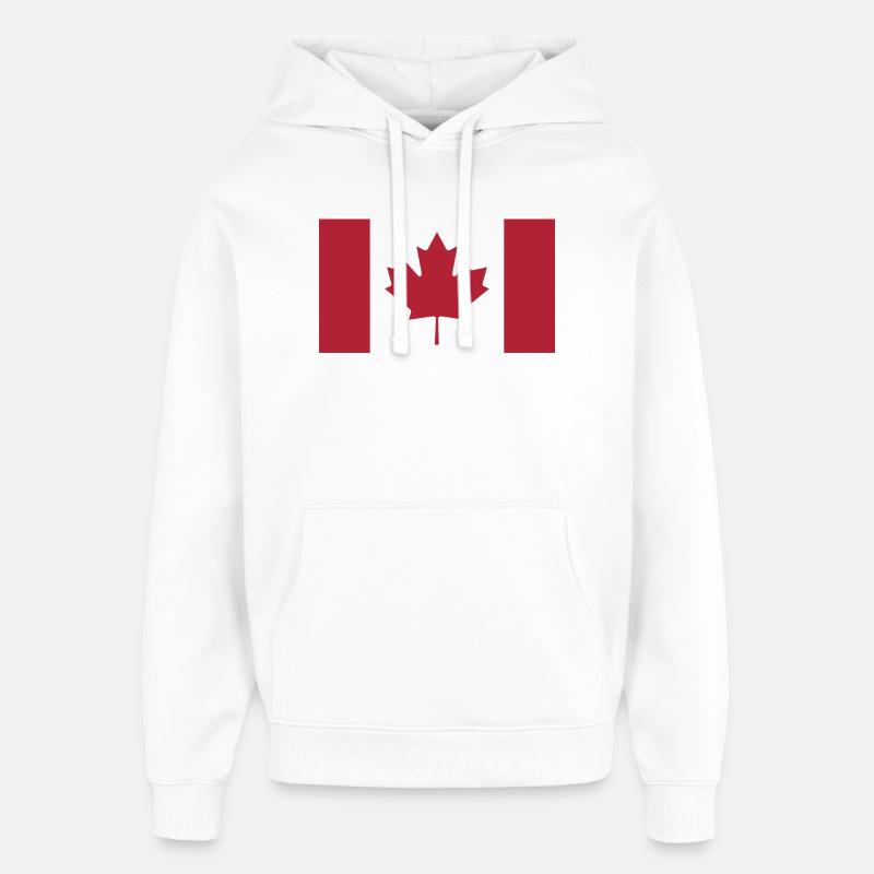 Étui de téléphone drapeau canadien - Sweat à capuche unisexe Stanley/Stella Oversized - blanc