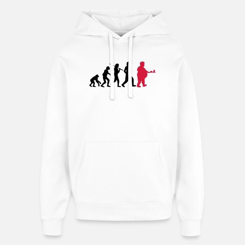 Évolution de la restauration rapide - Sweat à capuche unisexe Stanley/Stella Oversized - blanc