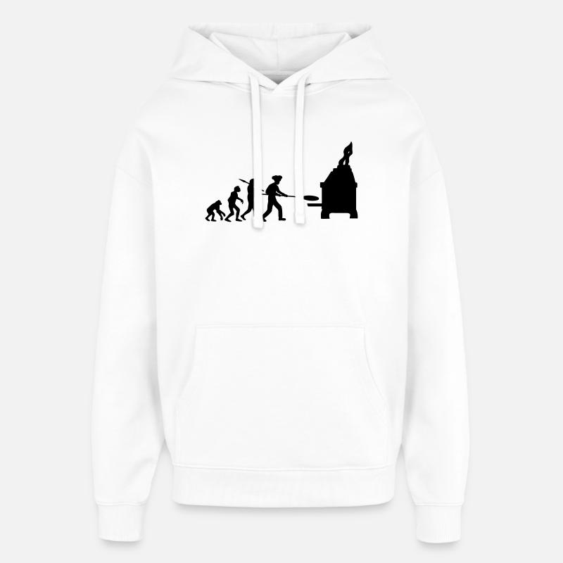 Evolution Pizza Boulanger - Sweat à capuche unisexe Stanley/Stella Oversized - blanc