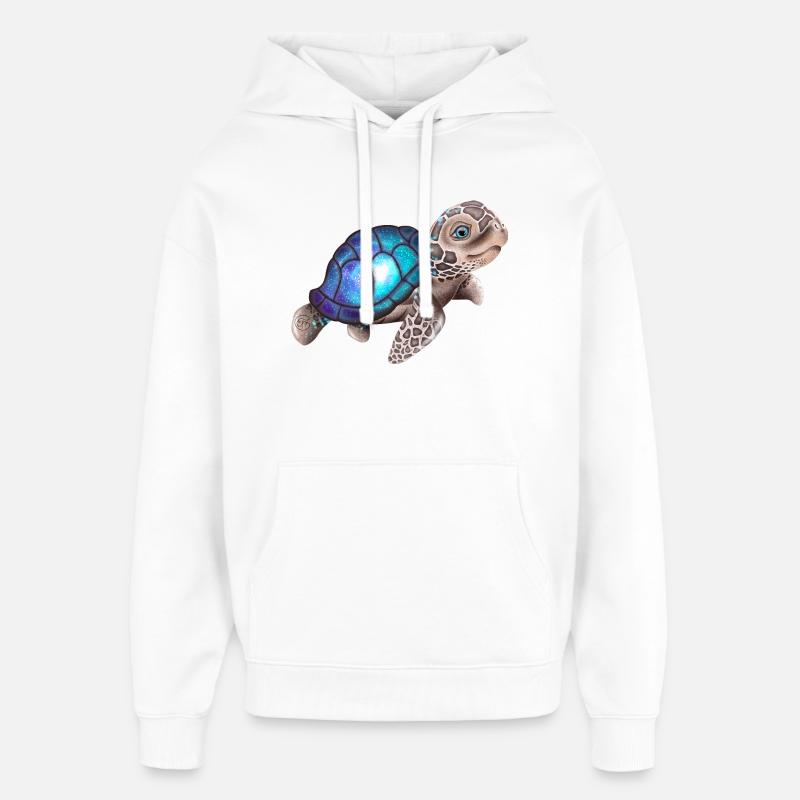 Tortue avec une galaxie - Sweat à capuche unisexe Stanley/Stella Oversized - blanc