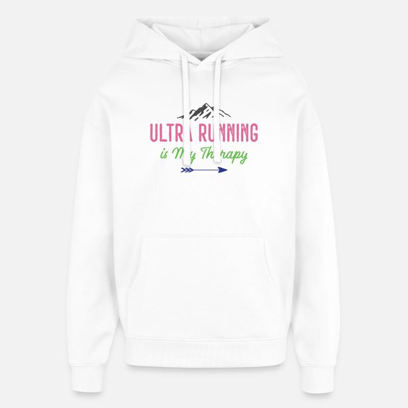 Ultra Running est ma thérapie - Sweat à capuche unisexe Stanley/Stella Oversized - blanc