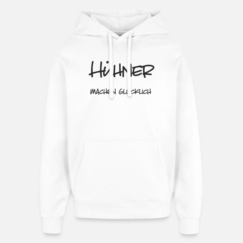 Hühner machen glücklich - Oversized Unisex Hoodie von Stanley/Stella - Weiß