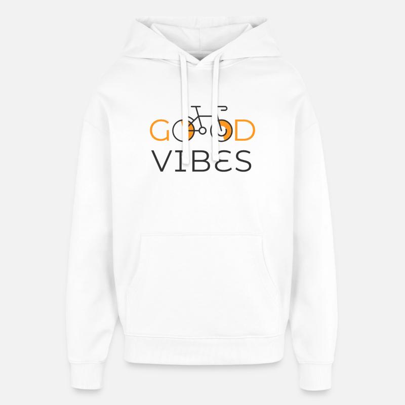 T-shirt de vélo Good Vibes - Sweat à capuche unisexe Stanley/Stella Oversized - blanc