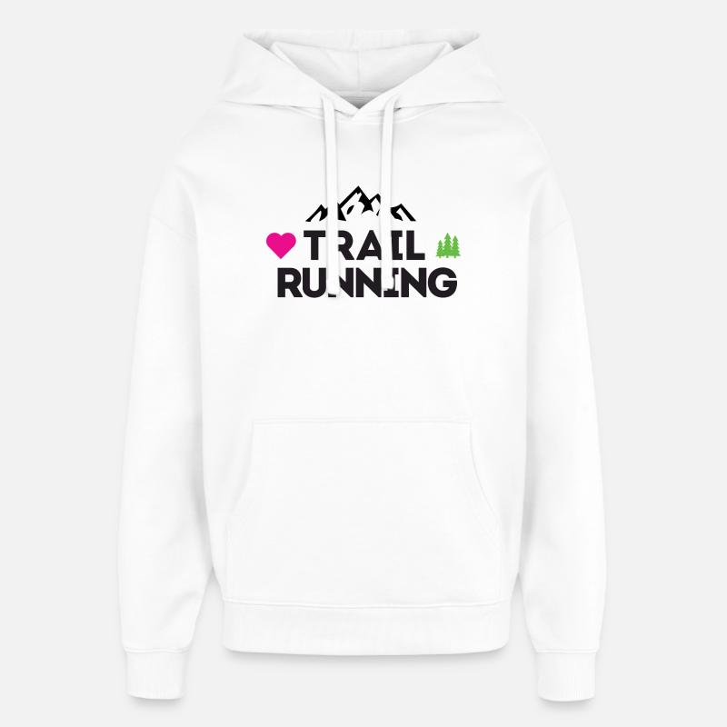J’adore le Trail Running - Sweat à capuche unisexe Stanley/Stella Oversized - blanc