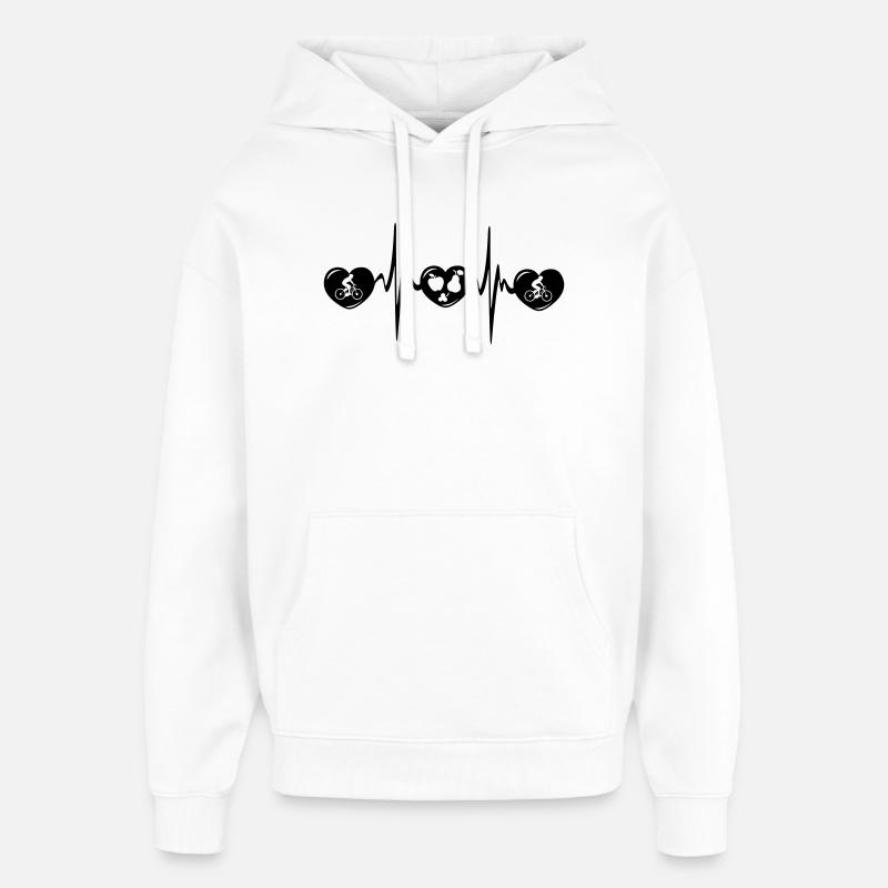 Vélo, alimentation saine, cardio - Sweat à capuche unisexe Stanley/Stella Oversized - blanc