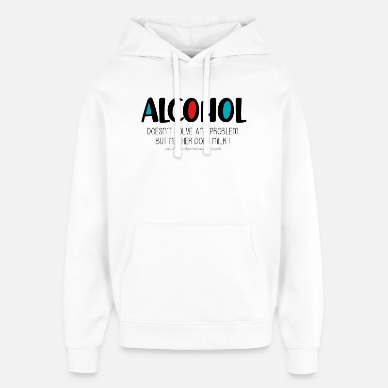 Alcool - Sweat à capuche unisexe Stanley/Stella Oversized - blanc