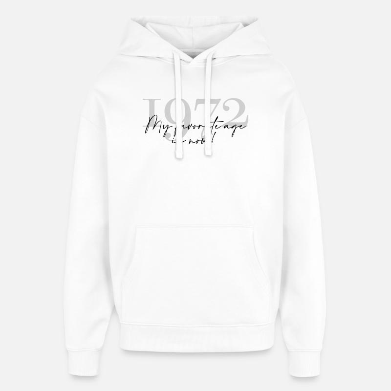 Millésime Année 1972 Script - Sweat à capuche unisexe Stanley/Stella Oversized - blanc