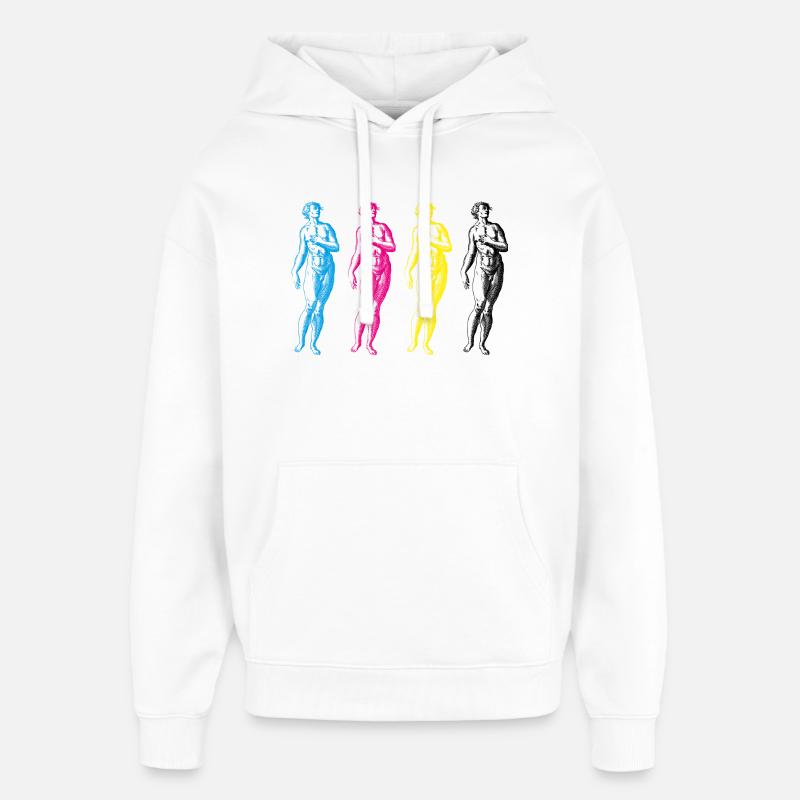 Statues CMJN - Sweat à capuche unisexe Stanley/Stella Oversized - blanc