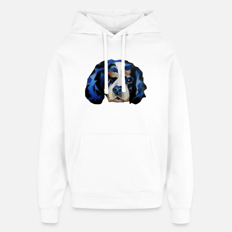 Épagneul Cavalier King Charles - Sweat à capuche unisexe Stanley/Stella Oversized - blanc