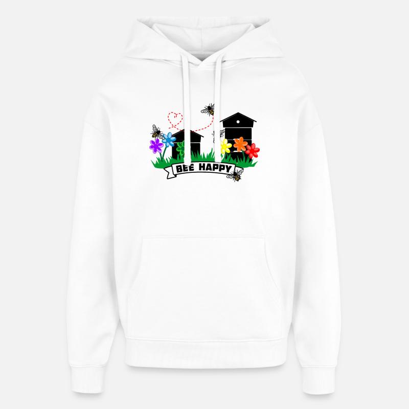 Serres à miel et fleurs - Sweat à capuche unisexe Stanley/Stella Oversized - blanc