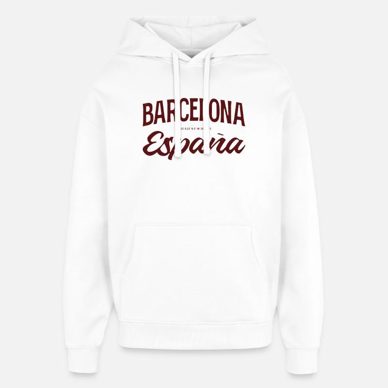 Barcelone - Sweat à capuche unisexe Stanley/Stella Oversized - blanc