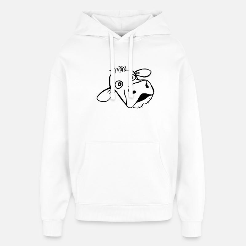 Kuh - Oversized Unisex Hoodie von Stanley/Stella - Weiß