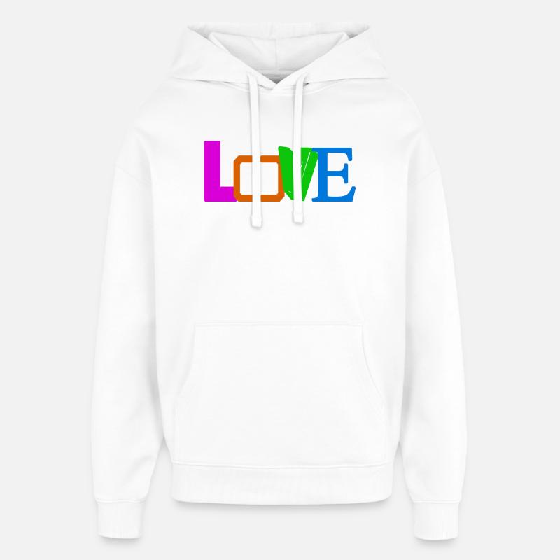 AMOUR - Sweat à capuche unisexe Stanley/Stella Oversized - blanc