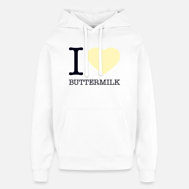 J’ADORE LE BABEURRE - Sweat à capuche unisexe Stanley/Stella Oversized - blanc