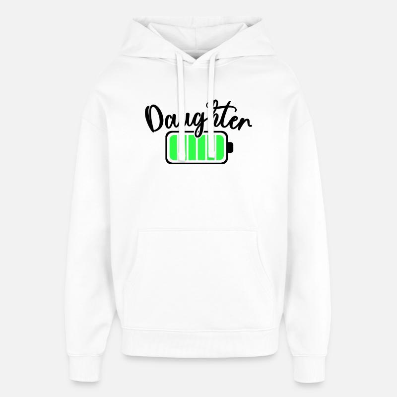 Neon Bar Equalizer Pattern - Oversized Unisex Hoodie by Stanley/Stella - white