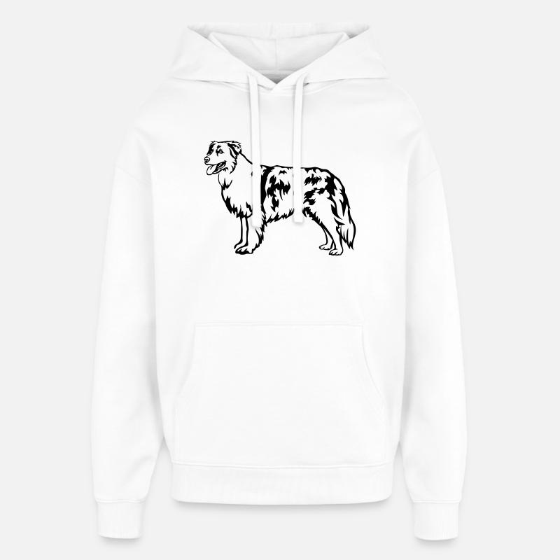 Berger australien - Sweat à capuche unisexe Stanley/Stella Oversized - blanc