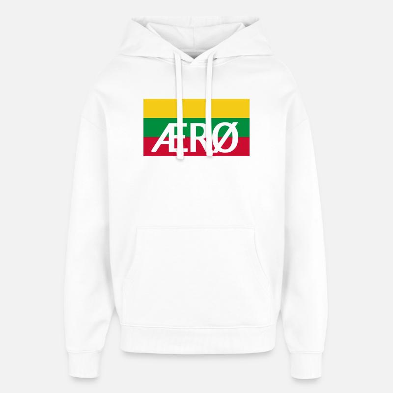 Ærø Flag Danemark Île Flag Aeroe - Sweat à capuche unisexe Stanley/Stella Oversized - blanc