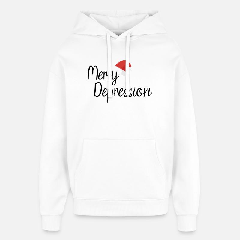 Merry Depression - Oversized Unisex Hoodie by Stanley/Stella - white