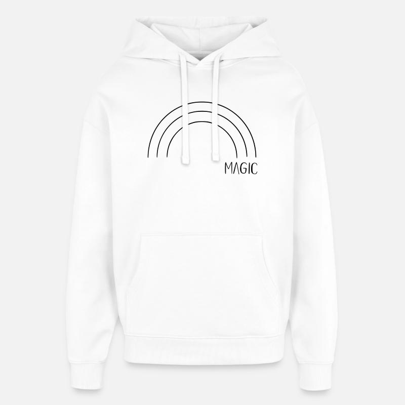 Arc-en-ciel magique - Sweat à capuche unisexe Stanley/Stella Oversized - blanc