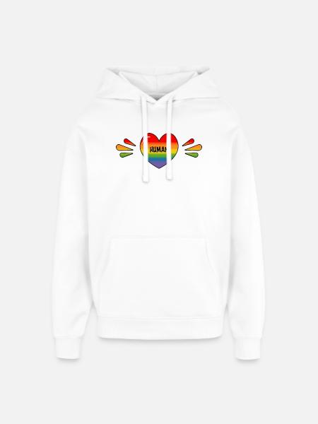 Rainbow Gay human - Oversized Unisex Hoodie by Stanley/Stella - white