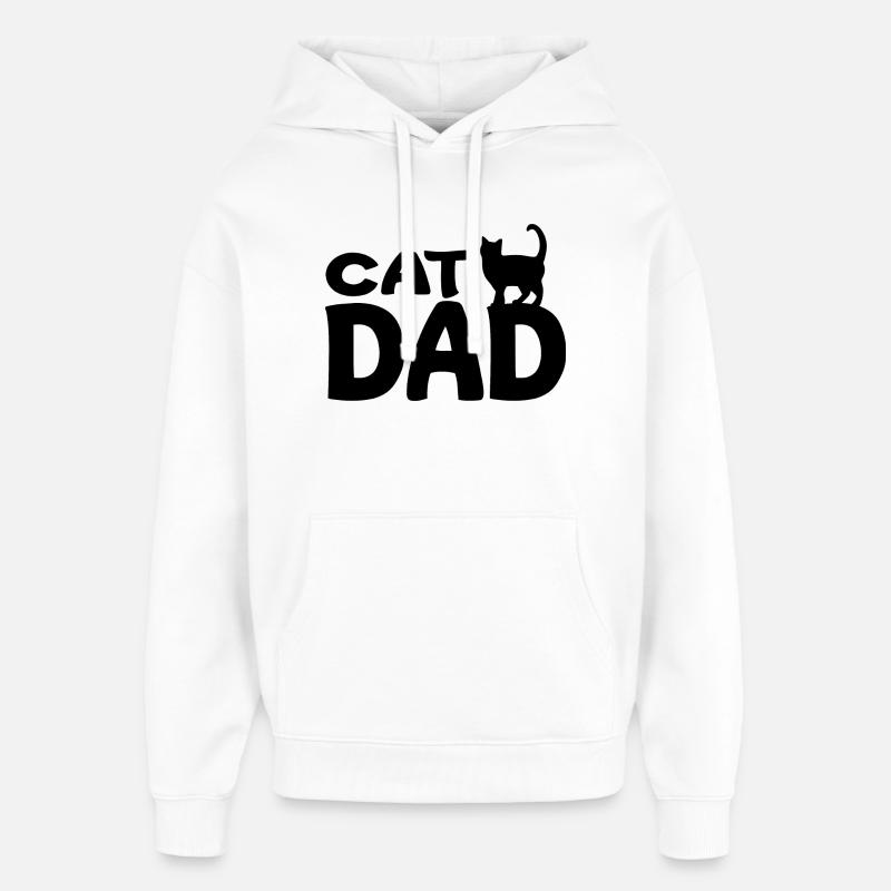 Cat Dad - Oversized Unisex Hoodie by Stanley/Stella - white