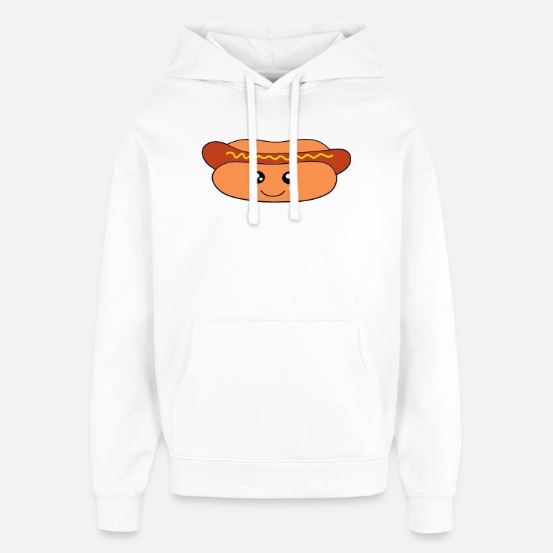 Kawaii, saucisses, saucisses, boucher - Sweat à capuche unisexe Stanley/Stella Oversized - blanc