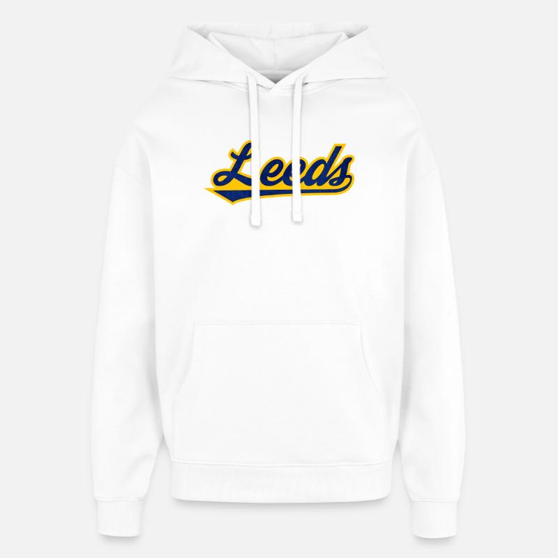 Lettrage Leeds Uk - Sweat à capuche unisexe Stanley/Stella Oversized - blanc