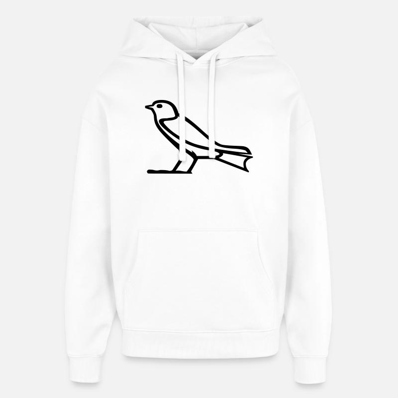 Hiéroglyphe d’oiseau - Sweat à capuche unisexe Stanley/Stella Oversized - blanc
