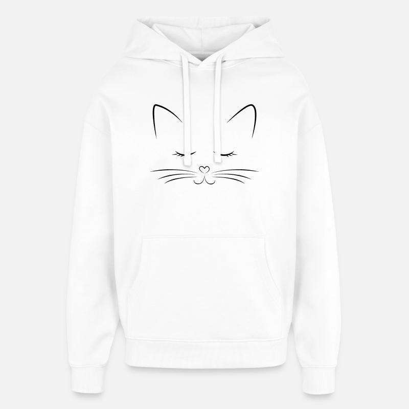 Miaou! Illustration de chat - Sweat à capuche unisexe Stanley/Stella Oversized - blanc