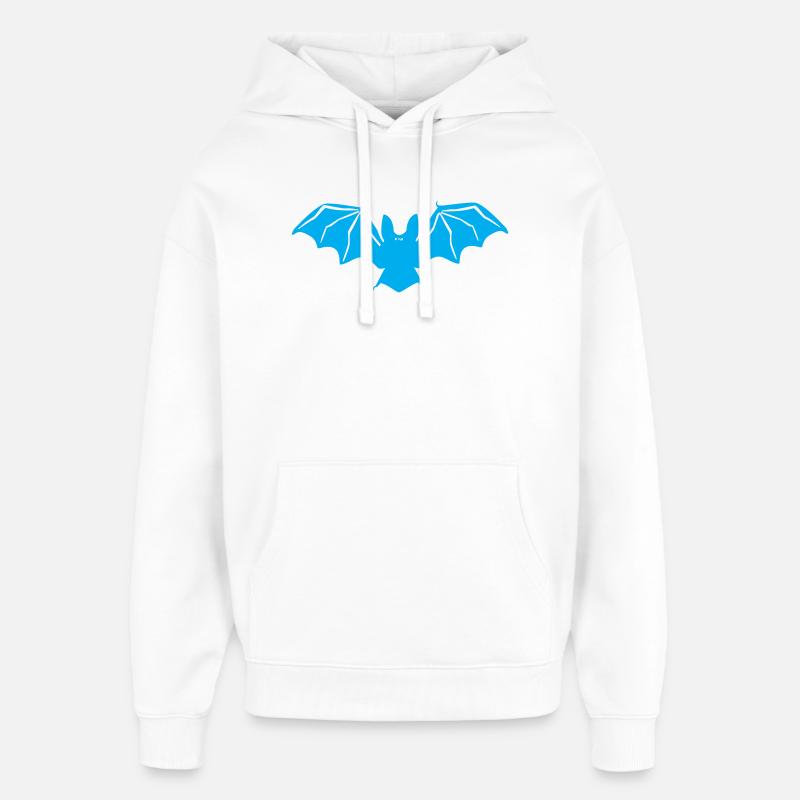 Silhouette de chauve-souris bleue - Sweat à capuche unisexe Stanley/Stella Oversized - blanc