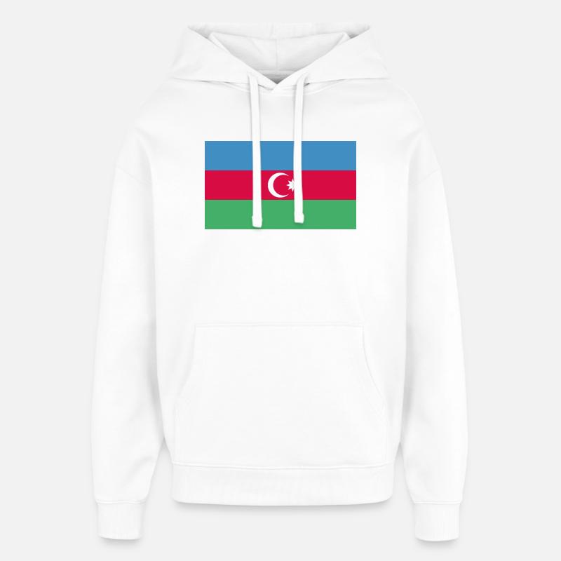 Drapeau de l’Azerbaïdjan Bayrak - Sweat à capuche unisexe Stanley/Stella Oversized - blanc