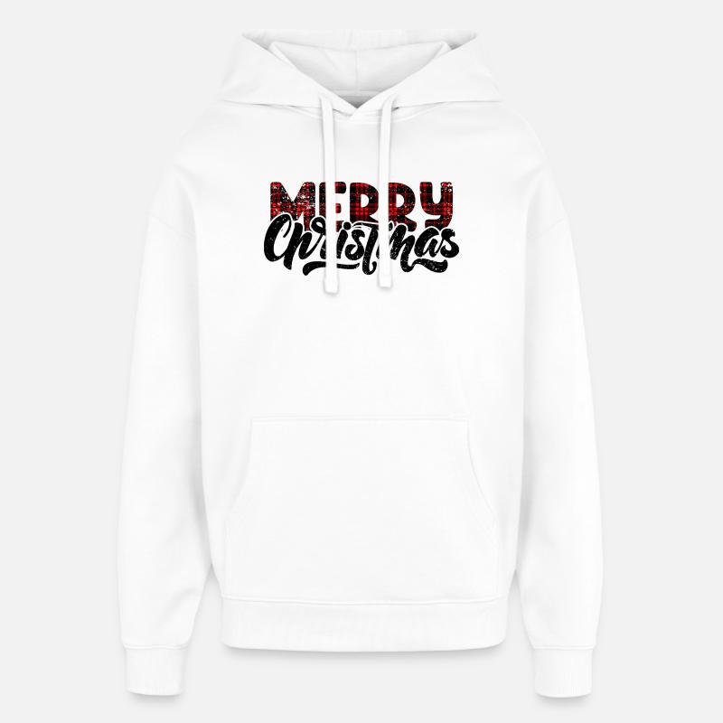 Typographie Plaid Glitch - Sweat à capuche unisexe Stanley/Stella Oversized - blanc