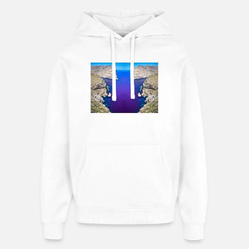 Mallorca Cap Formentor Aliénation V.1 - Sweat à capuche unisexe Stanley/Stella Oversized - blanc