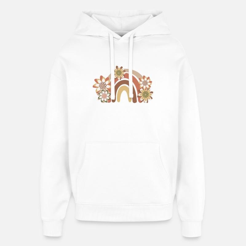 Rainbow Boho, Bohème - Sweat à capuche unisexe Stanley/Stella Oversized - blanc