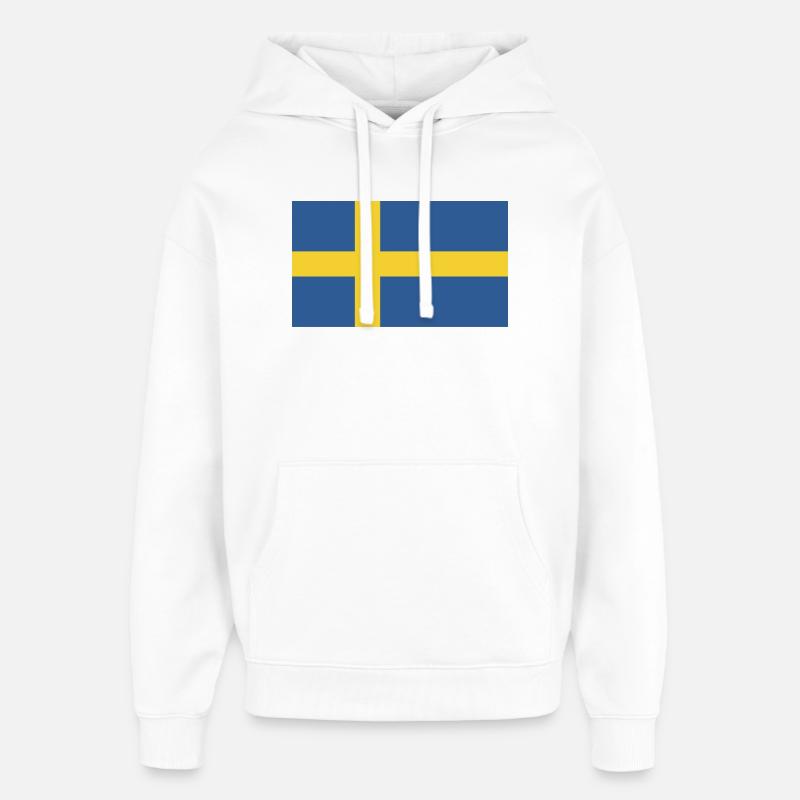 Drapeau national de la Suède - Sweat à capuche unisexe Stanley/Stella Oversized - blanc